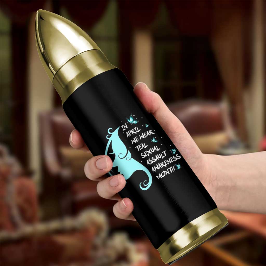 Sexual Assault Awareness Month Bullet Tumbler In April We Wear Teal Ribbon