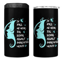 Sexual Assault Awareness Month 4 in 1 Can Cooler Tumbler In April We Wear Teal Ribbon