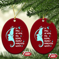 Sexual Assault Awareness Month Ceramic Ornament In April We Wear Teal Ribbon