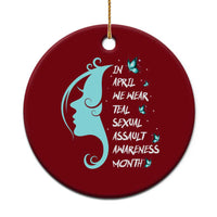 Sexual Assault Awareness Month Ceramic Ornament In April We Wear Teal Ribbon