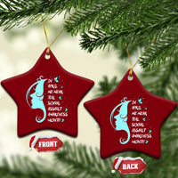 Sexual Assault Awareness Month Ceramic Ornament In April We Wear Teal Ribbon