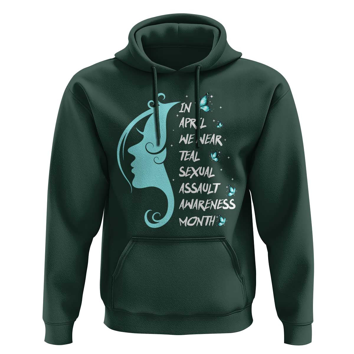 Sexual Assault Awareness Month Hoodie In April We Wear Teal Ribbon