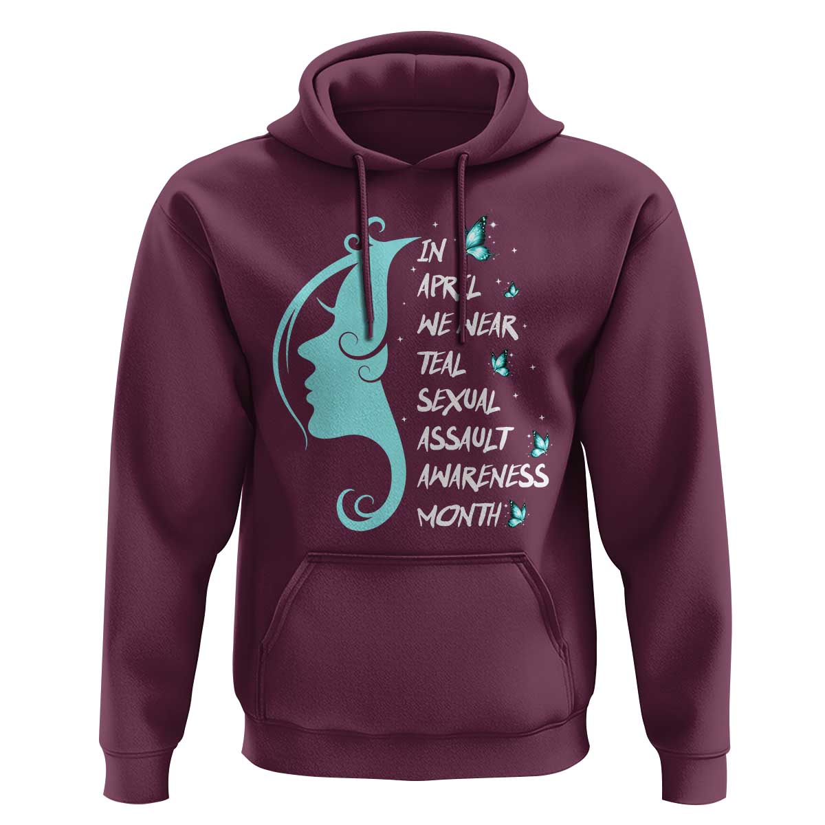 Sexual Assault Awareness Month Hoodie In April We Wear Teal Ribbon