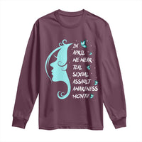 Sexual Assault Awareness Month Long Sleeve Shirt In April We Wear Teal Ribbon