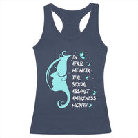 Sexual Assault Awareness Month Racerback Tank Top In April We Wear Teal Ribbon