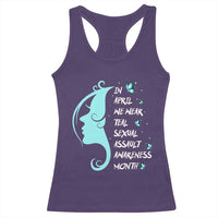 Sexual Assault Awareness Month Racerback Tank Top In April We Wear Teal Ribbon