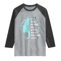 Sexual Assault Awareness Month Raglan Shirt In April We Wear Teal Ribbon