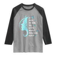Sexual Assault Awareness Month Raglan Shirt In April We Wear Teal Ribbon