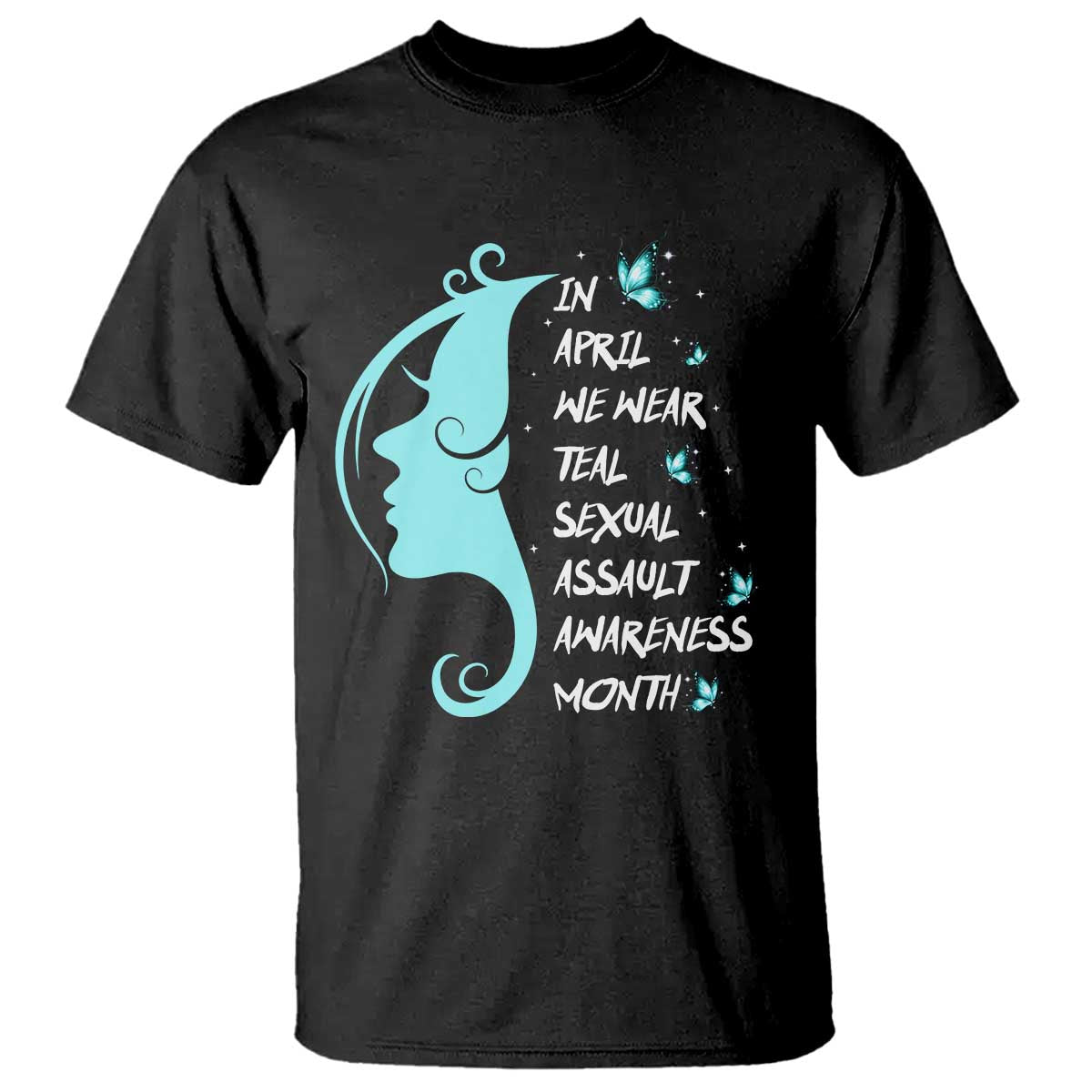 Sexual Assault Awareness Month T Shirt In April We Wear Teal Ribbon