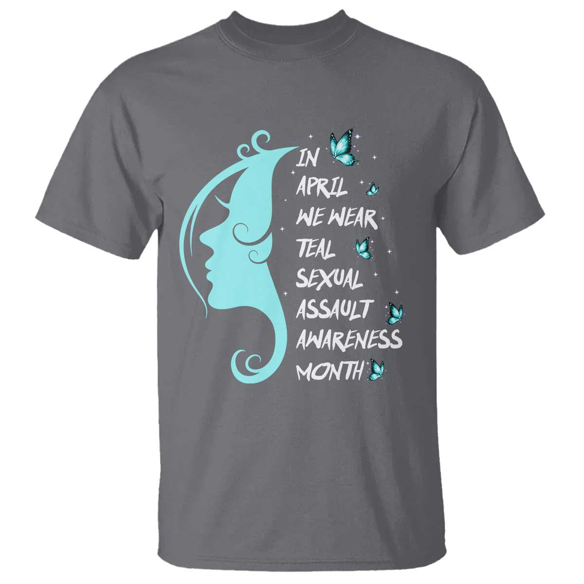 Sexual Assault Awareness Month T Shirt In April We Wear Teal Ribbon