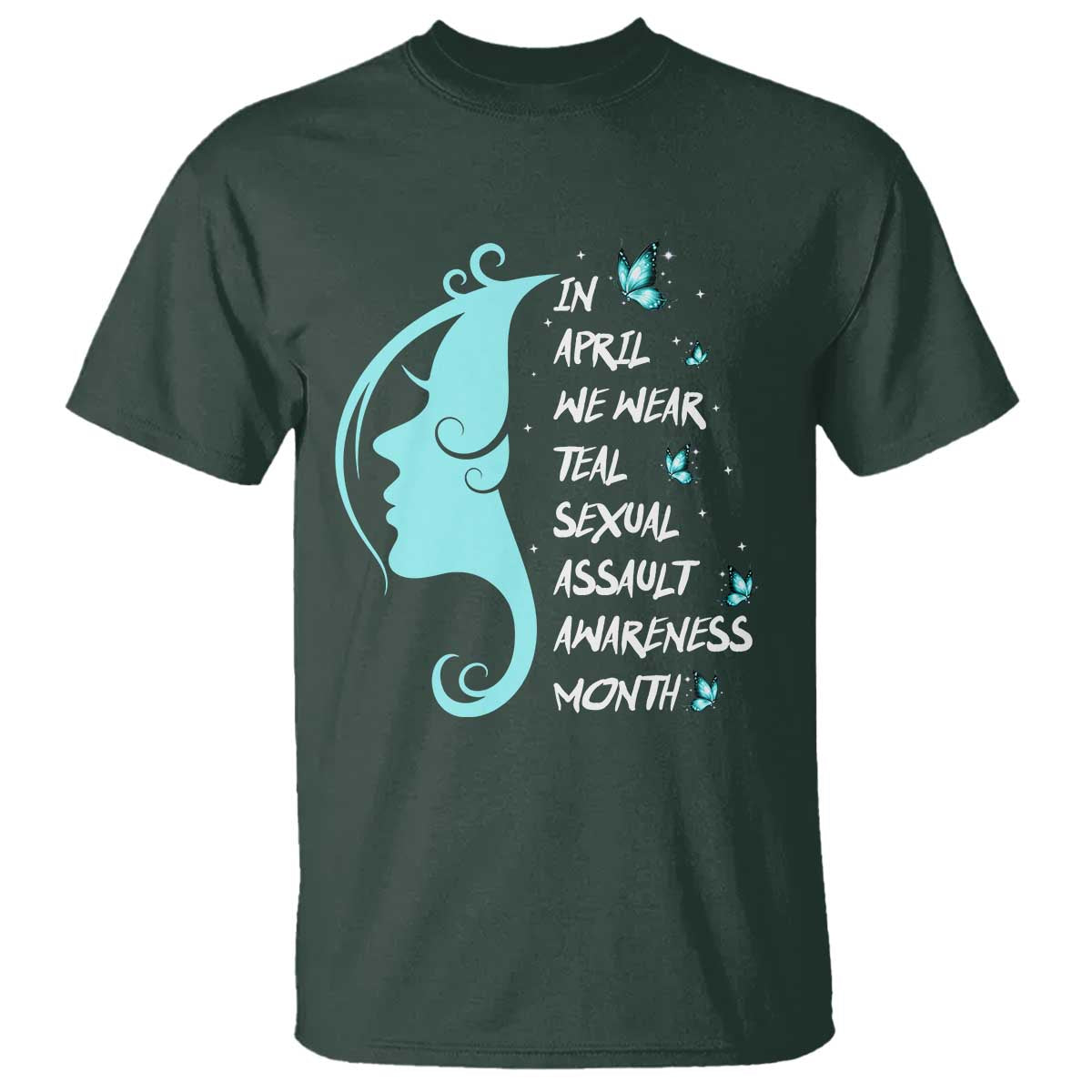 Sexual Assault Awareness Month T Shirt In April We Wear Teal Ribbon
