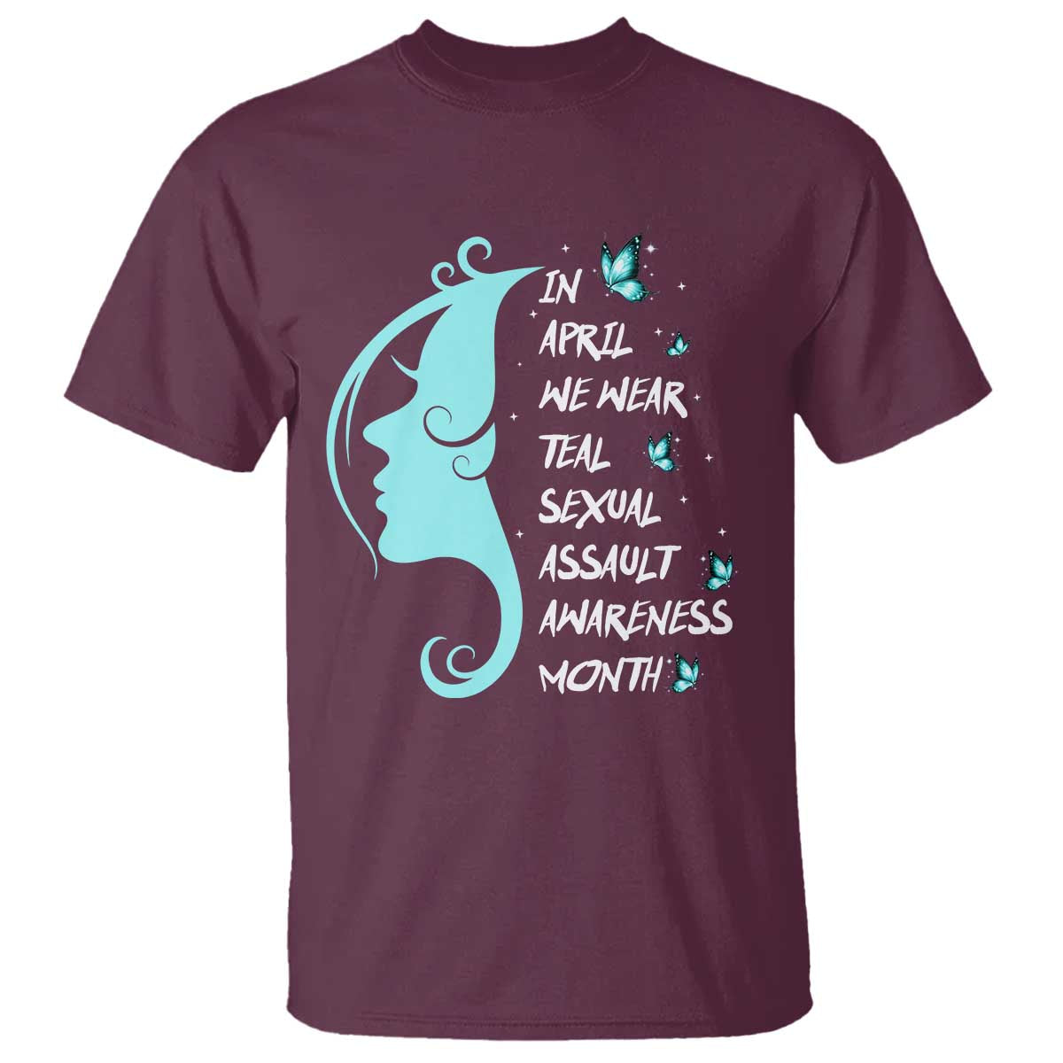 Sexual Assault Awareness Month T Shirt In April We Wear Teal Ribbon