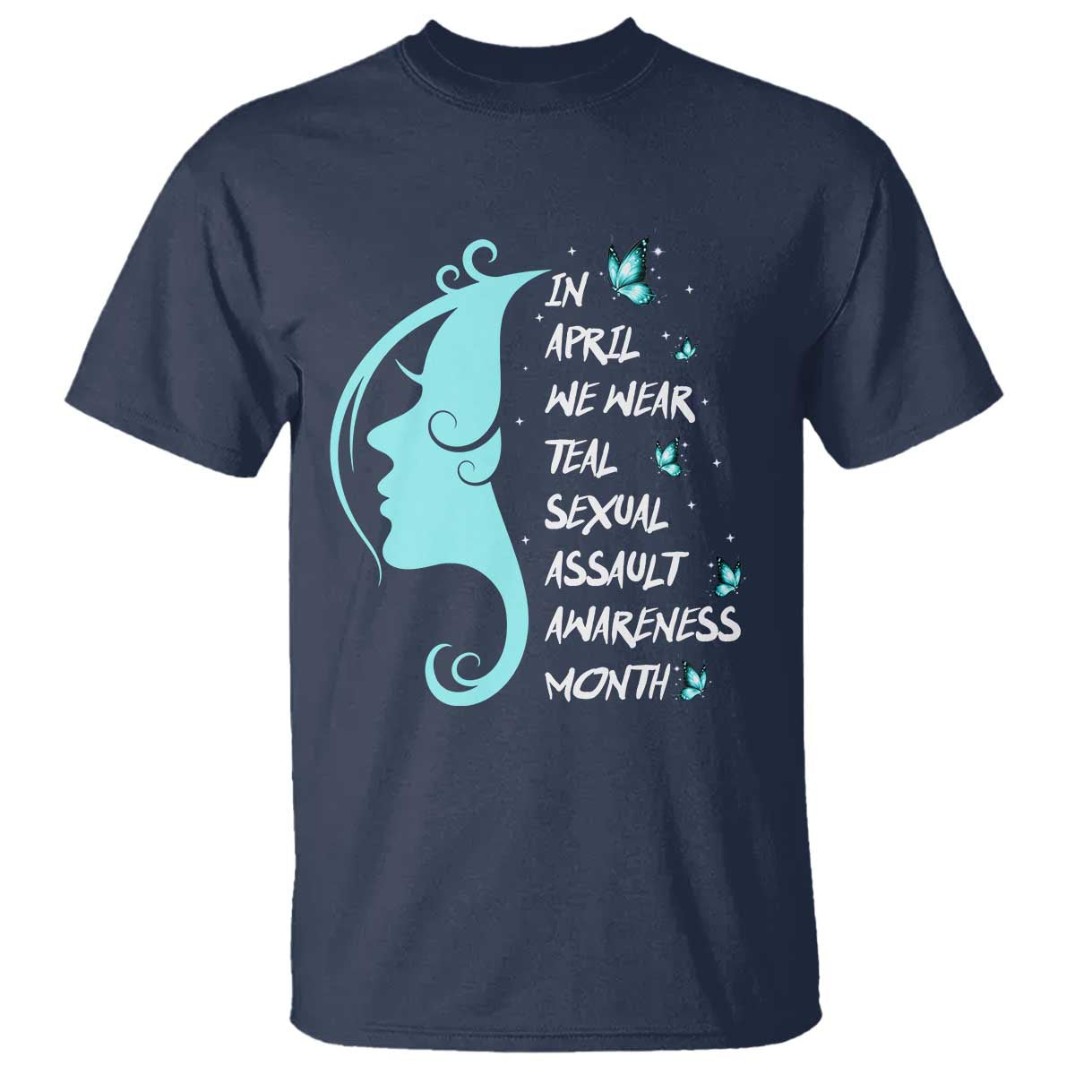 Sexual Assault Awareness Month T Shirt In April We Wear Teal Ribbon