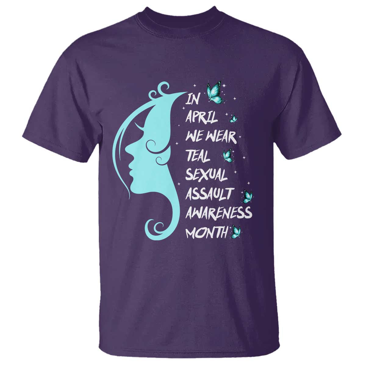 Sexual Assault Awareness Month T Shirt In April We Wear Teal Ribbon
