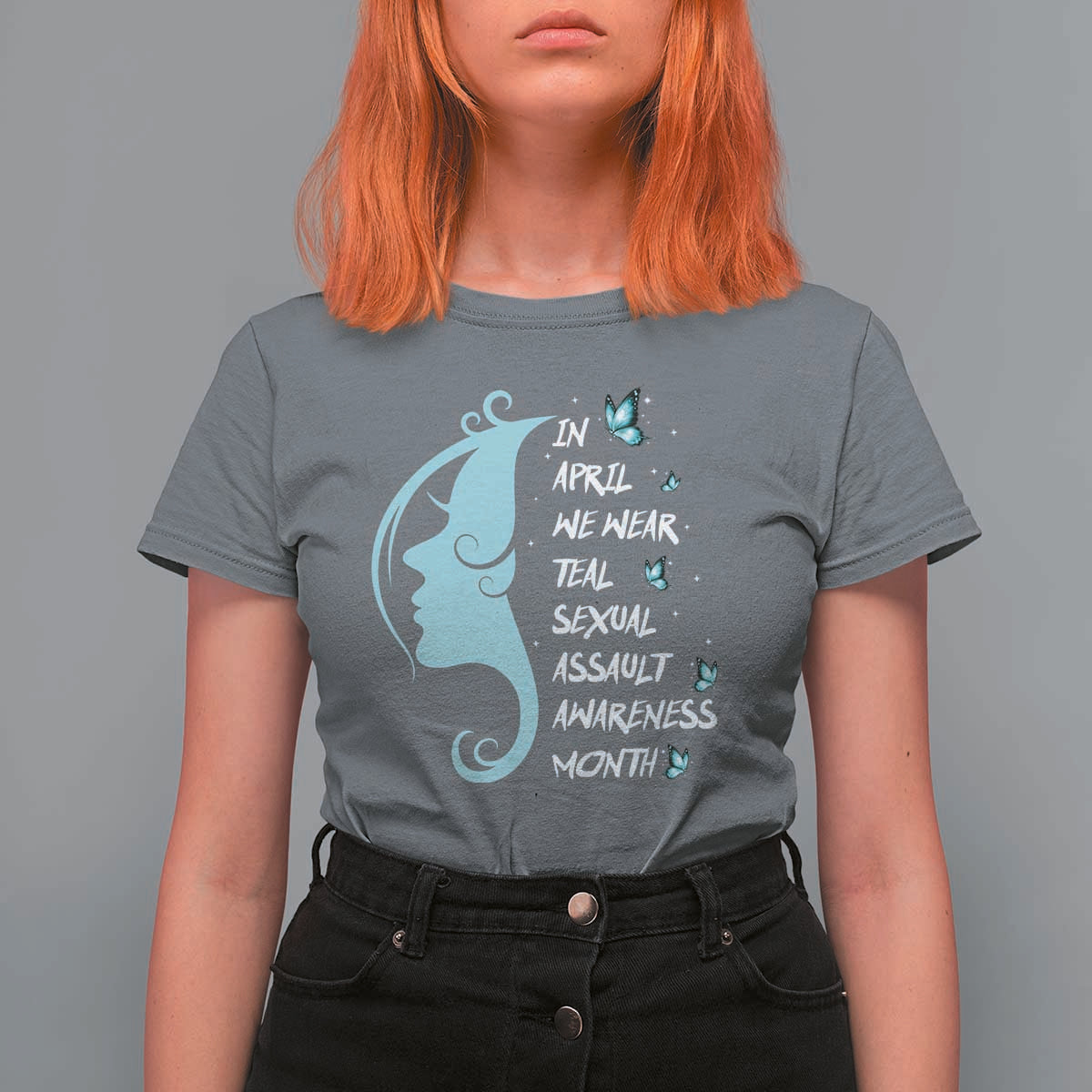 Sexual Assault Awareness Month T Shirt For Women In April We Wear Teal Ribbon
