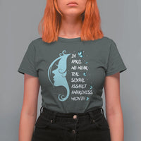 Sexual Assault Awareness Month T Shirt For Women In April We Wear Teal Ribbon