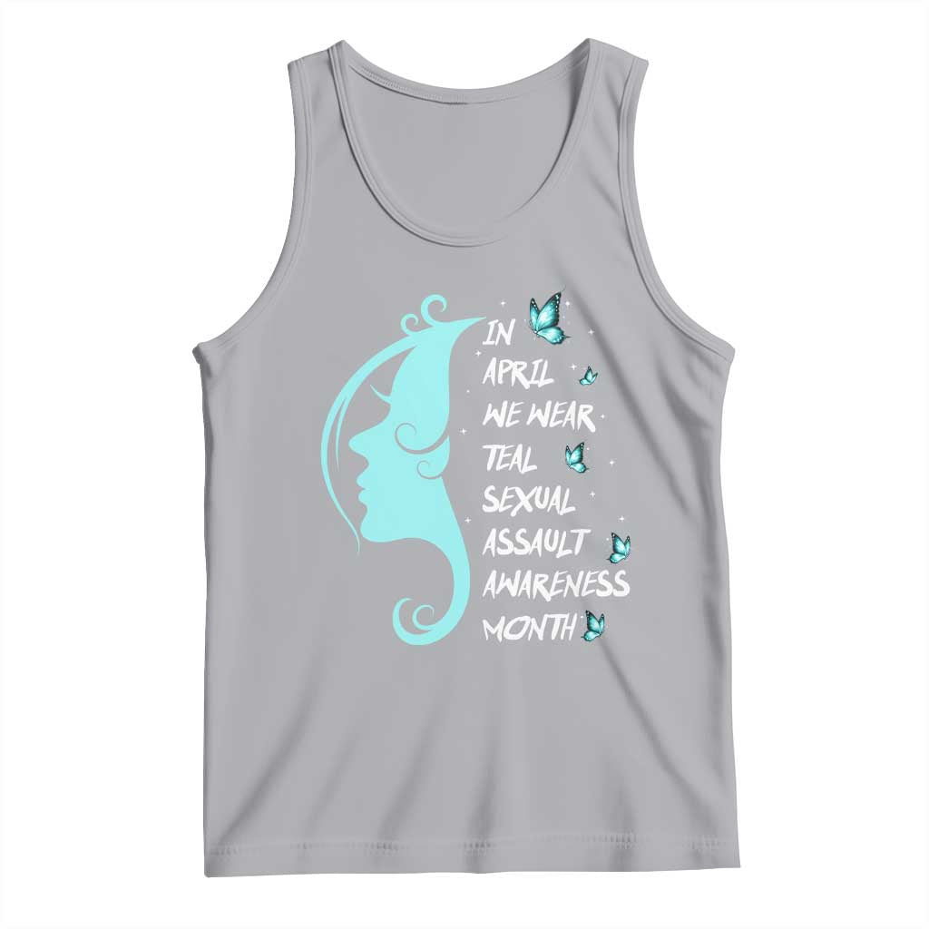 Sexual Assault Awareness Month Tank Top In April We Wear Teal Ribbon
