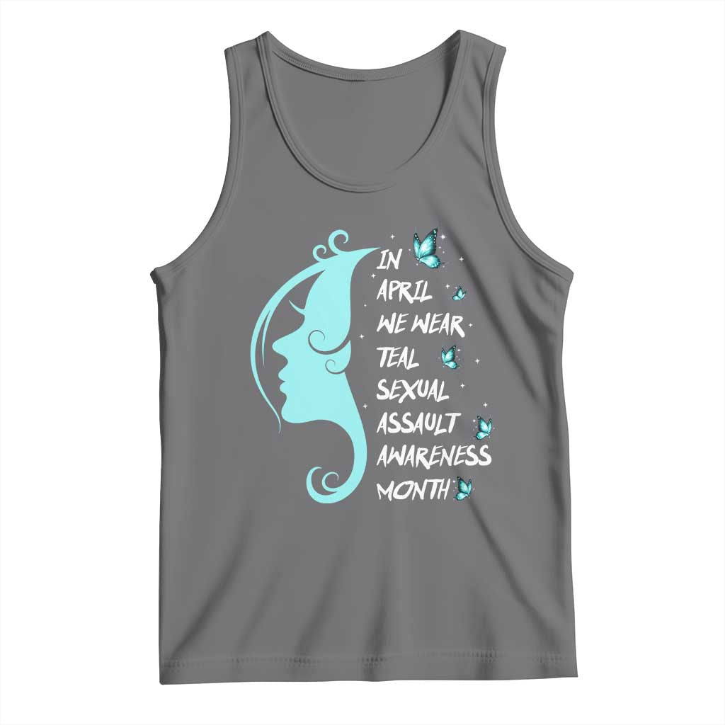 Sexual Assault Awareness Month Tank Top In April We Wear Teal Ribbon
