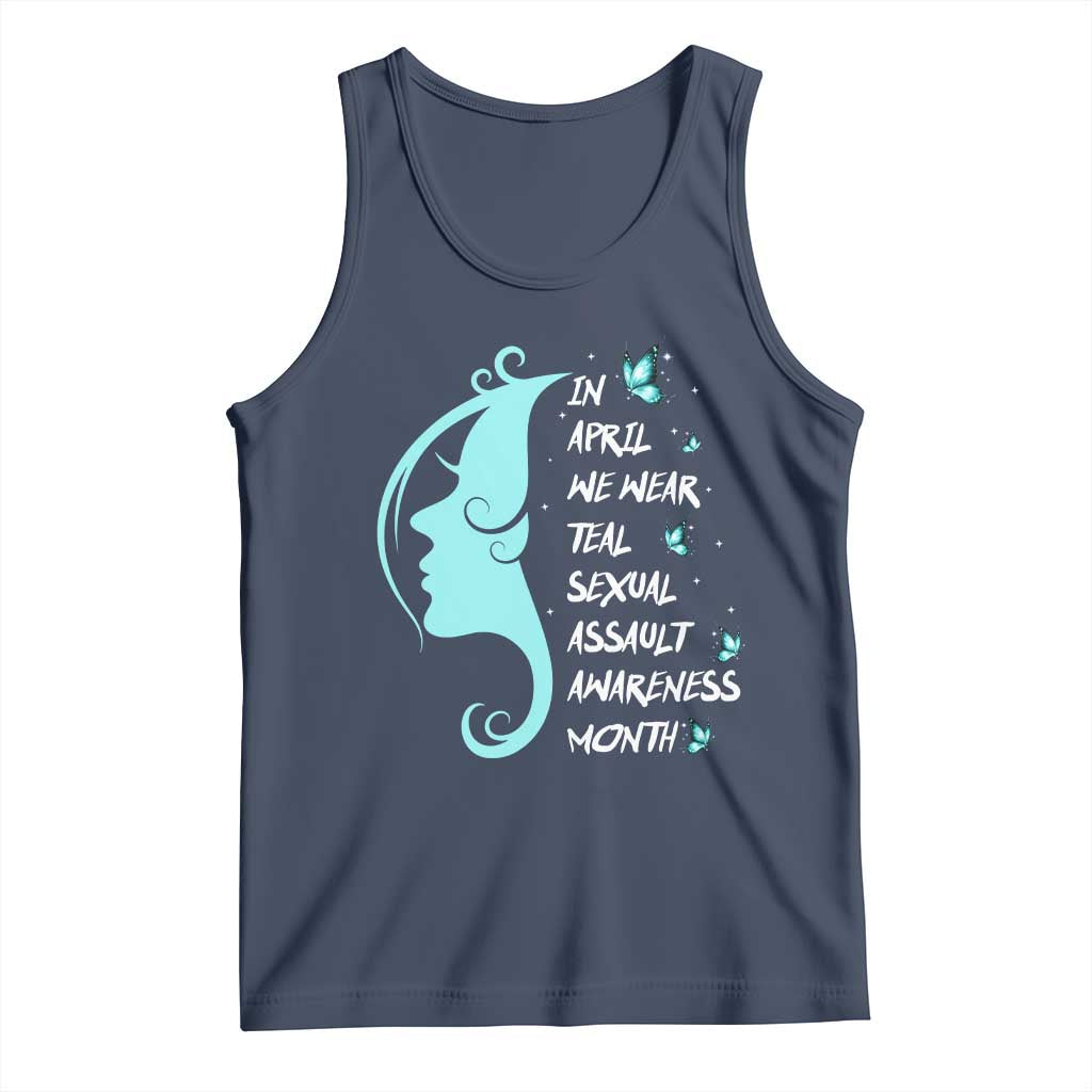 Sexual Assault Awareness Month Tank Top In April We Wear Teal Ribbon