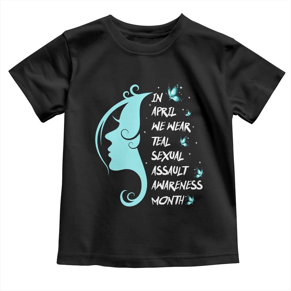 Sexual Assault Awareness Month Toddler T Shirt In April We Wear Teal Ribbon