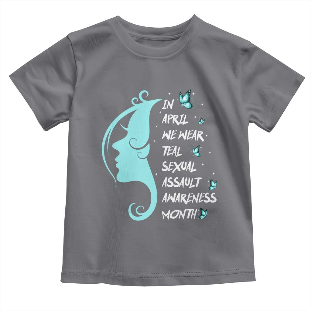 Sexual Assault Awareness Month Toddler T Shirt In April We Wear Teal Ribbon