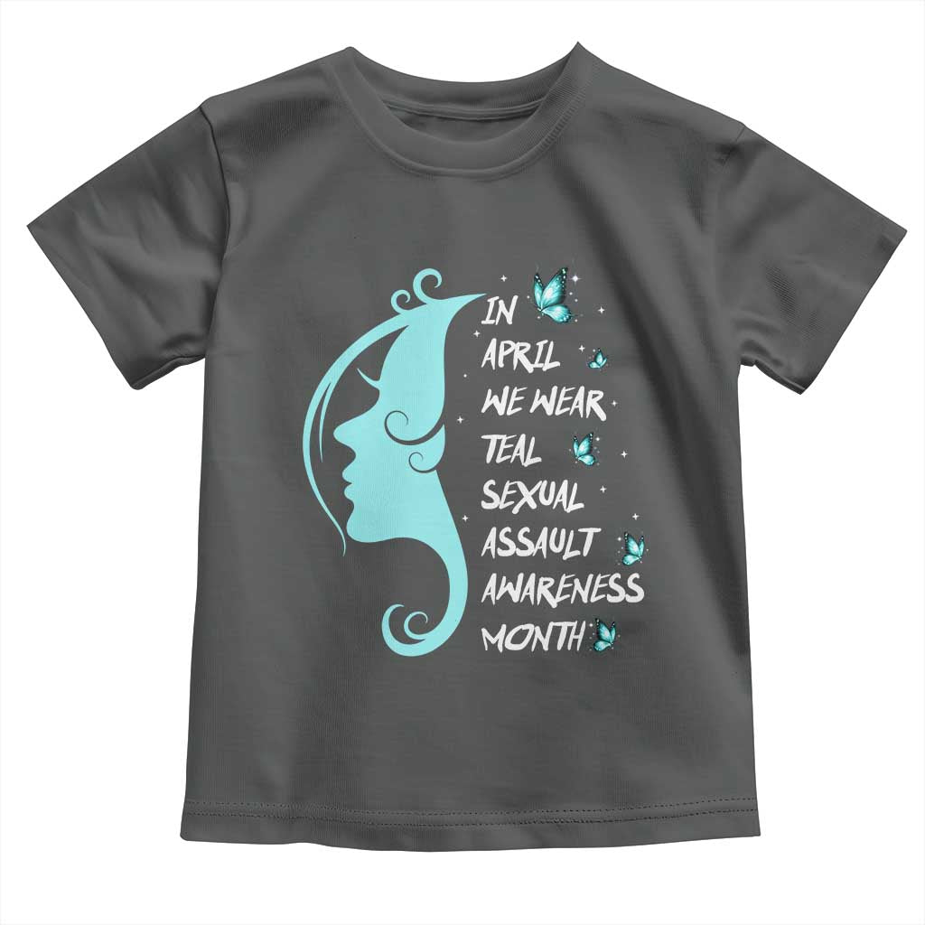 Sexual Assault Awareness Month Toddler T Shirt In April We Wear Teal Ribbon