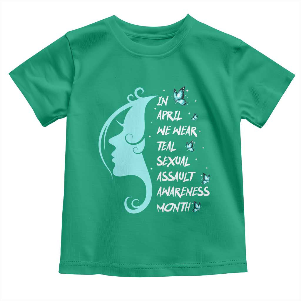 Sexual Assault Awareness Month Toddler T Shirt In April We Wear Teal Ribbon