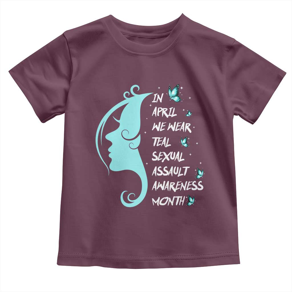 Sexual Assault Awareness Month Toddler T Shirt In April We Wear Teal Ribbon