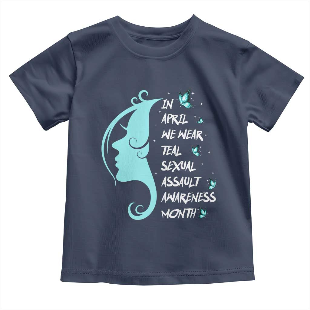 Sexual Assault Awareness Month Toddler T Shirt In April We Wear Teal Ribbon