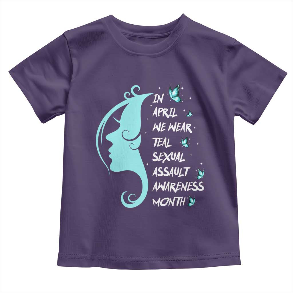 Sexual Assault Awareness Month Toddler T Shirt In April We Wear Teal Ribbon