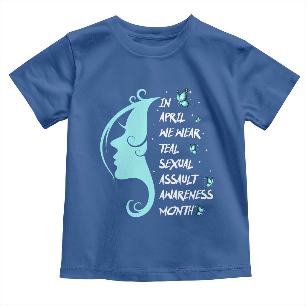 Sexual Assault Awareness Month Toddler T Shirt In April We Wear Teal Ribbon
