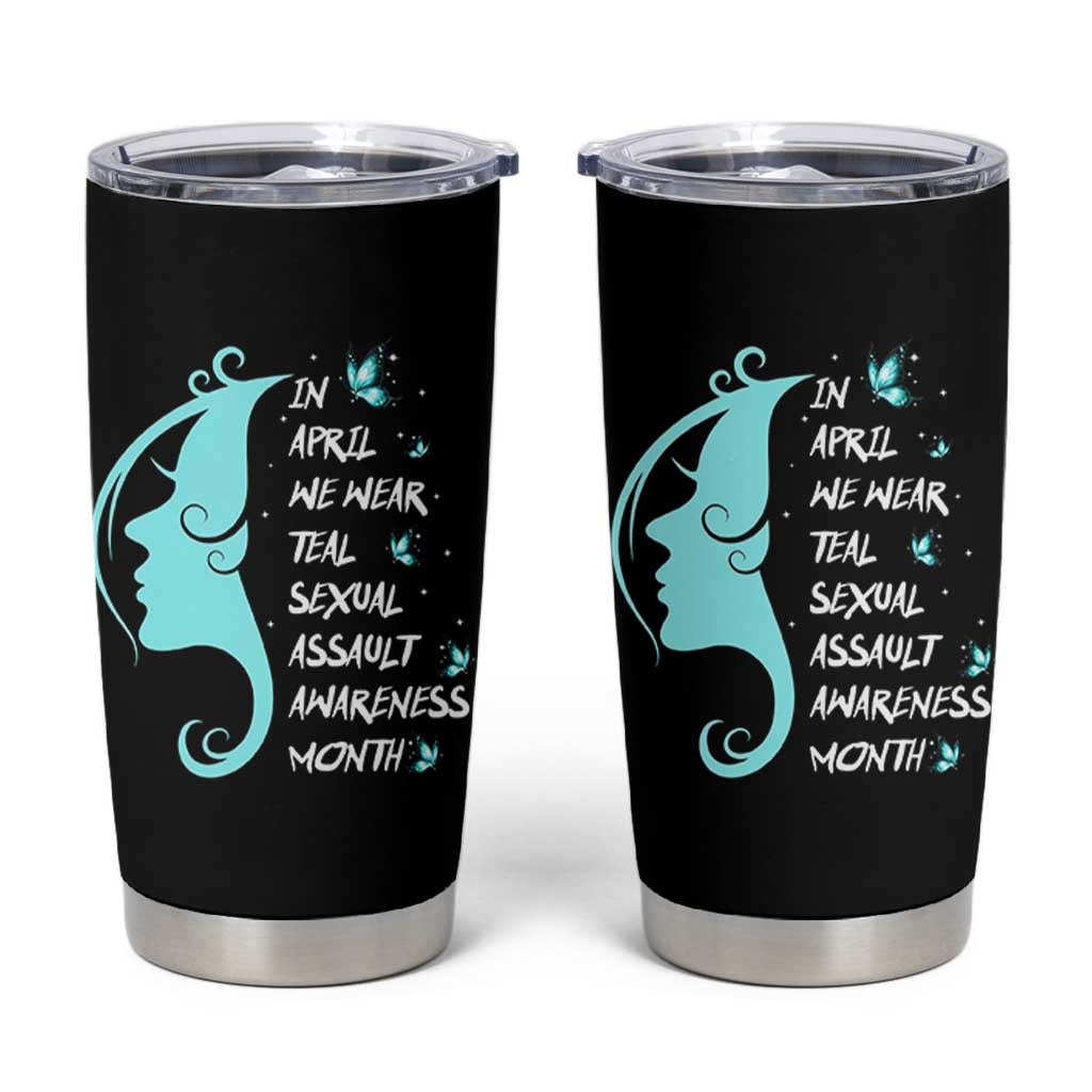 Sexual Assault Awareness Month Tumbler Cup In April We Wear Teal Ribbon