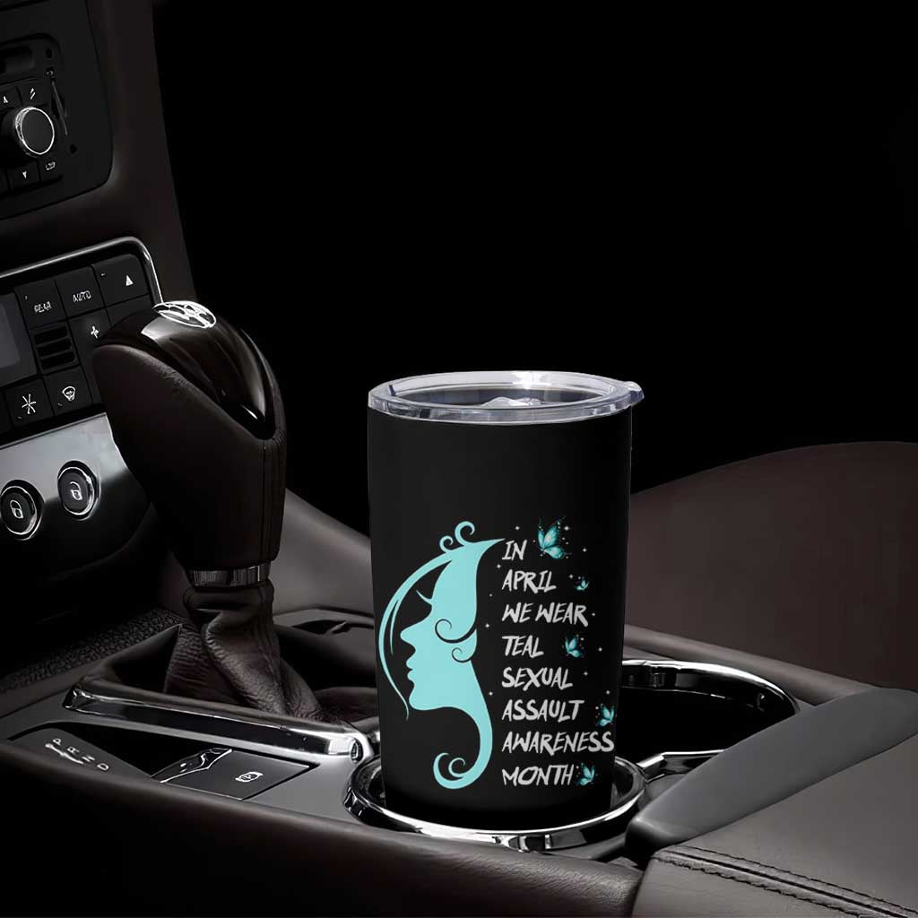 Sexual Assault Awareness Month Tumbler Cup In April We Wear Teal Ribbon