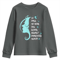 Sexual Assault Awareness Month Youth Sweatshirt In April We Wear Teal Ribbon