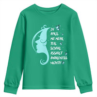 Sexual Assault Awareness Month Youth Sweatshirt In April We Wear Teal Ribbon