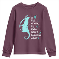 Sexual Assault Awareness Month Youth Sweatshirt In April We Wear Teal Ribbon