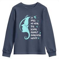 Sexual Assault Awareness Month Youth Sweatshirt In April We Wear Teal Ribbon