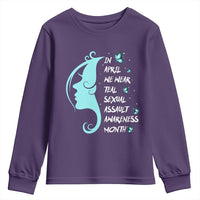 Sexual Assault Awareness Month Youth Sweatshirt In April We Wear Teal Ribbon