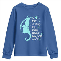 Sexual Assault Awareness Month Youth Sweatshirt In April We Wear Teal Ribbon