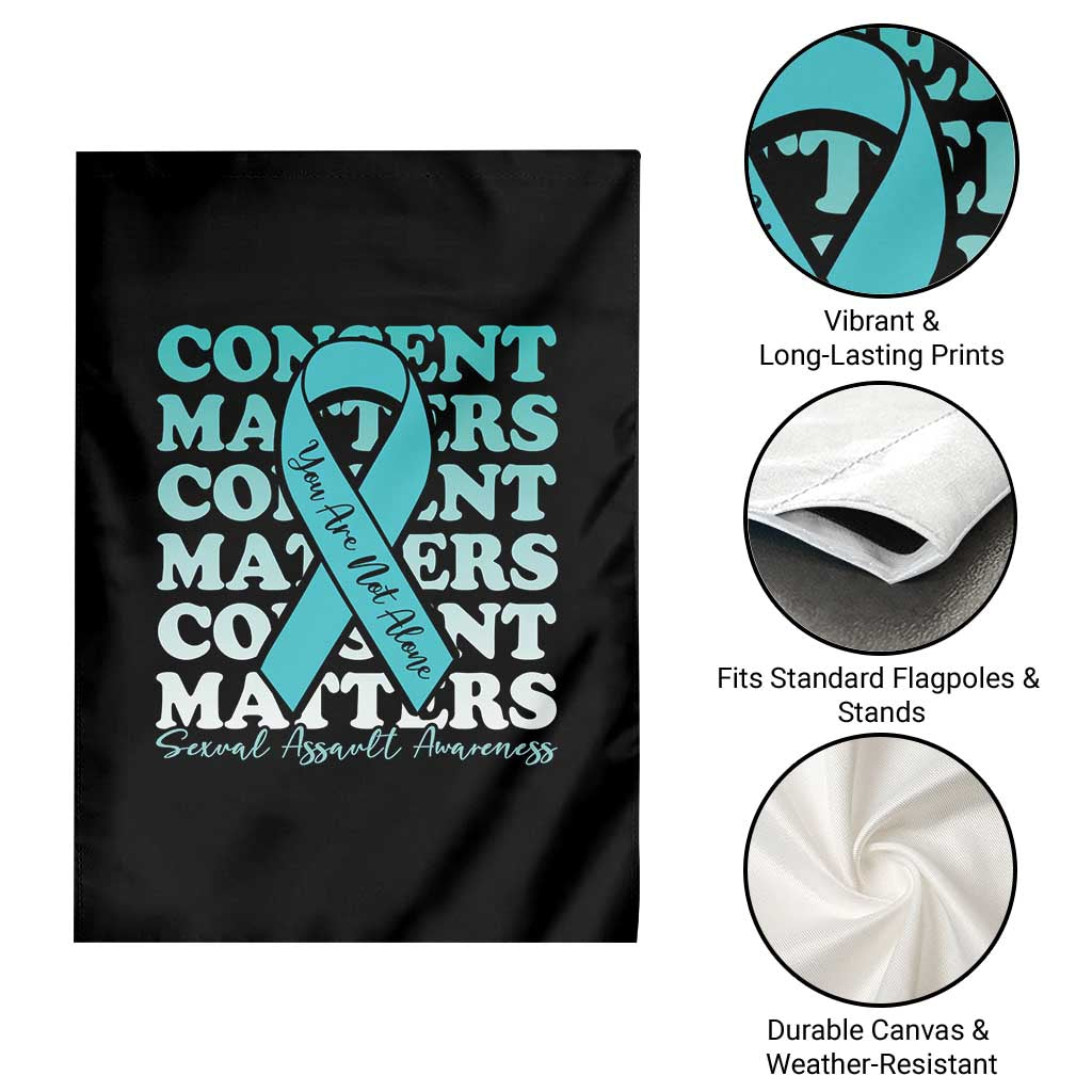 Sexual Assault Awareness Month Garden Flag Teal Ribbon Consent Matters You Are Not Alone