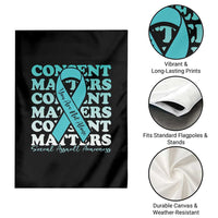 Sexual Assault Awareness Month Garden Flag Teal Ribbon Consent Matters You Are Not Alone