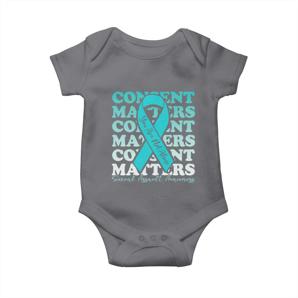 Sexual Assault Awareness Month Baby Onesie Teal Ribbon Consent Matters You Are Not Alone
