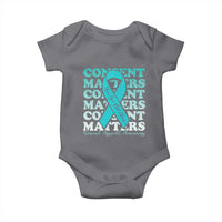 Sexual Assault Awareness Month Baby Onesie Teal Ribbon Consent Matters You Are Not Alone