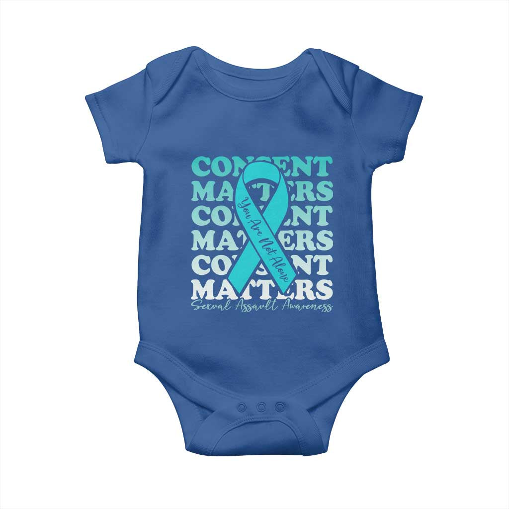 Sexual Assault Awareness Month Baby Onesie Teal Ribbon Consent Matters You Are Not Alone