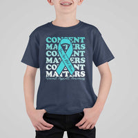 Sexual Assault Awareness Month T Shirt For Kid Teal Ribbon Consent Matters You Are Not Alone