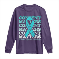 Sexual Assault Awareness Month Long Sleeve Shirt Teal Ribbon Consent Matters You Are Not Alone