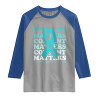 Sexual Assault Awareness Month Raglan Shirt Teal Ribbon Consent Matters You Are Not Alone