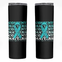 Sexual Assault Awareness Month Skinny Tumbler Teal Ribbon Consent Matters You Are Not Alone