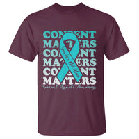 Sexual Assault Awareness Month T Shirt Teal Ribbon Consent Matters You Are Not Alone