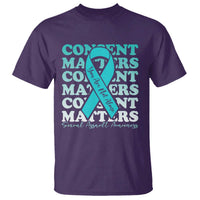 Sexual Assault Awareness Month T Shirt Teal Ribbon Consent Matters You Are Not Alone